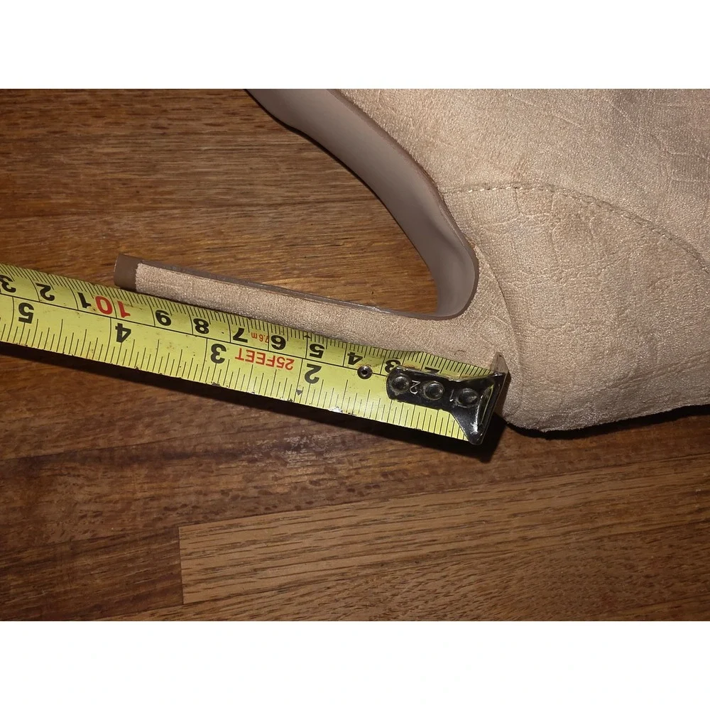 Neysa WC Beige Croc Embossed Over The Knee Thigh High Stiletto Boots Size 10